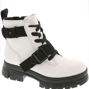 UGG white lace up combat boots